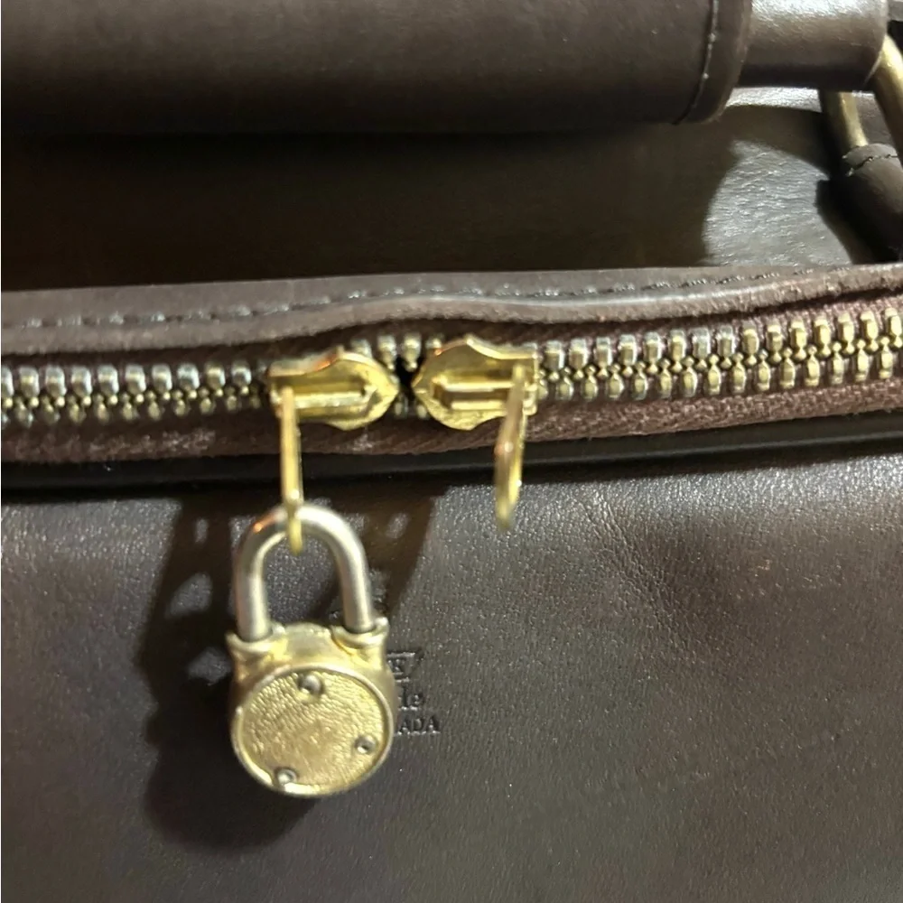 Vintage unisex briefcase, travel work weekend Brown Leather Bag